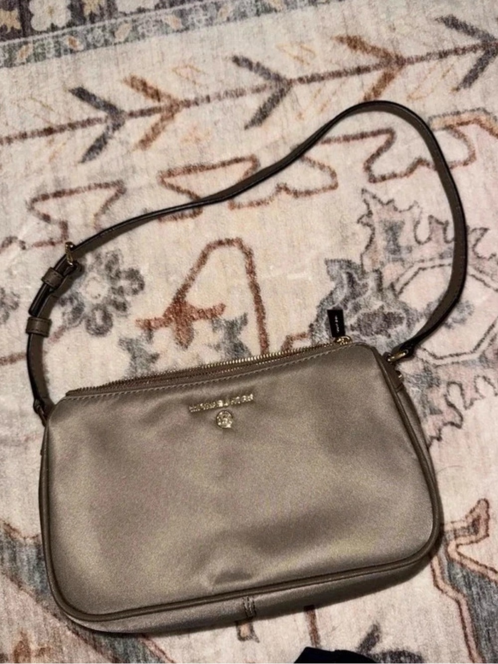 Michael Kors Metallic Taupe Shoulder Bag
